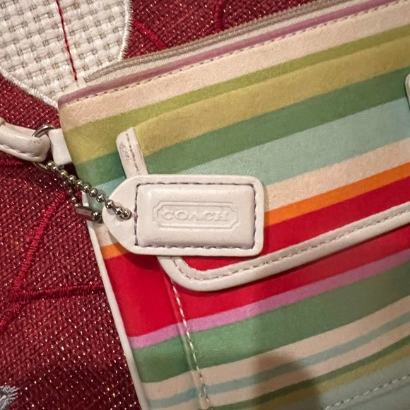 Coach multicolored Rainbow stripe wristlet wallet - Picture 4 of 4